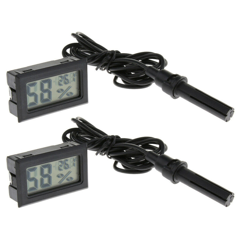 2pcs Lizard Amphibian Terrarium Temperature Humidity Meter Thermo-Hygrometer