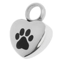 Animal Paw On Heart Cat Dog Cremation Keepsake Memorial Ashes Urn Pendants