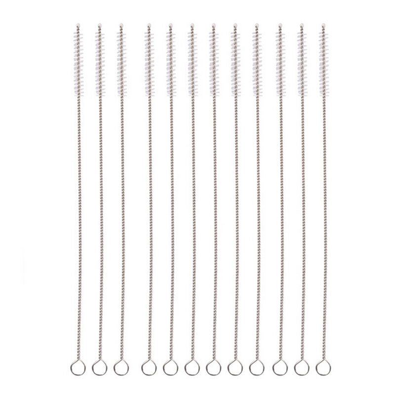 2pcs NEW STAINLESS STEEL DRINKING STRAW CLEANER BRUSH REUSABLE WASHABLE AC24