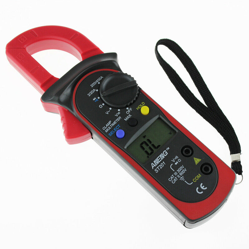 ST-201 Digital Auto Range Clamp Multimeter Tester Meter DMM AC DC Volt Ohm