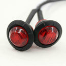 10Pc Red Small Round Side Marker lights 3LED Button lamps Truck Lorry 12V