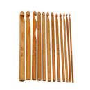 12X 6 Bamboo Handle Crochet Hook Knit Craft Knitting Needle Weave Yarn 3-10mmJ!E