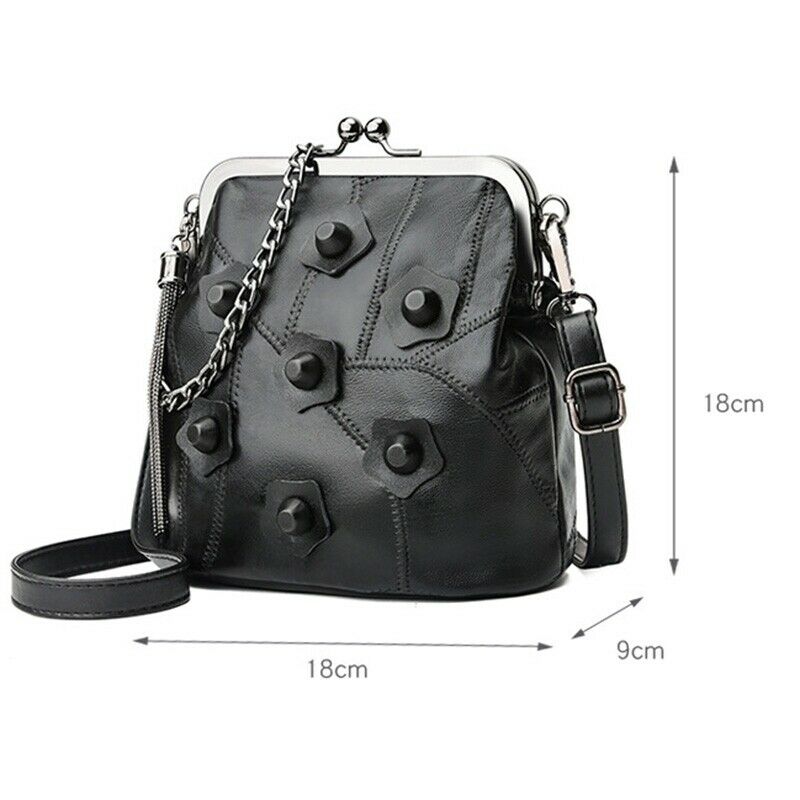 Mini Chain Sheepskin Women Shoulder Bags Solid Rivet Tassel Crossbody Bags  E1Z3