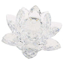 Crystal Lotus Flower Buddhist Ornament Feng Shui Art Glass Paperweight Clear