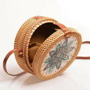 Rattan Bag Shoulder Bag Woven Woven Round Handbag Pouches Bags Crossbody Ba