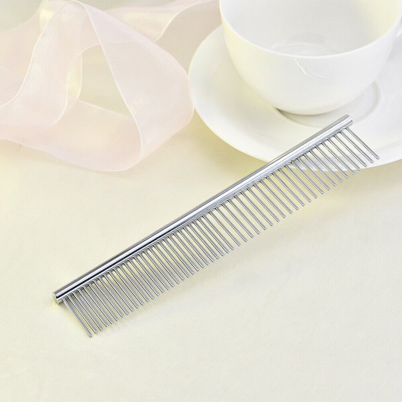 6.29"/16cm Pets Dog Comb Professional Steel Grooming Comb Dog Cat Cleaning Brush
