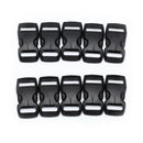 10x 10mm plastic side quick release buckles for webbing bag strap clips black M&