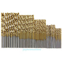 50Pcs Titanium Coated HSS High Speed Steel Twist Drill Bit Set Tool 1mm-3mm