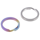 2Pcs 18mm Titanium alloy key ring flashlight clip keychain circle3C