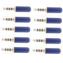 Blue 3.5mm Male Repair headphone Stereo Jack Plug Metal Audio Soldering & Spring