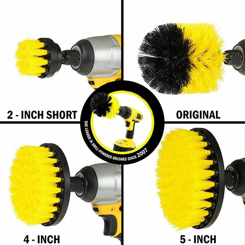 4 Piece Nylon Power Brush Tile and Grout Bathroom Cleaning Scrub Brush Kit Z4K6