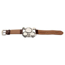Oulm Men's Watch with Brown 3-Movt Dial Brown 23mm Stainless Steel Band Watches