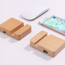 Portable Wooden Double Slot Phone Holder Mobile Desktop Phone Stand Universal