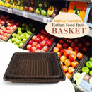 Dark brown simple fashion hand-woven storage basket rattan food fruit baske