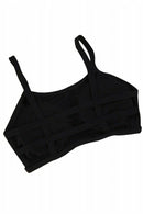 Women Sexy Hollow Stripes Padded Bra Tank Mini Vest Black