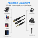 1 Male to 2 Female 3.5mm Audio Cable Headphone Mic AUX Y Splitter Adapter