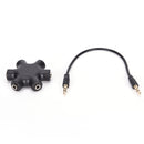 Earphone Headphones Audio Splitter Adapter w/ Connect Cable For Ipod Black FS3C