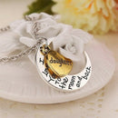Necklace Fashion Women Elegant Love Moon Letters Daughter Crystal Pendant N