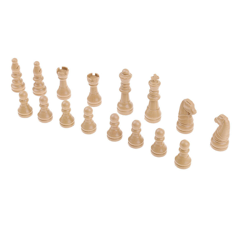 16pcs Plastic Chess Pieces - Pieces Only - No Board - 63mm King Beige
