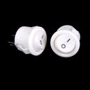 10Pcs 16mm White Round Boat Rocker Switches Mini 2Pin ON-OFF Switches 3A/250V 3c