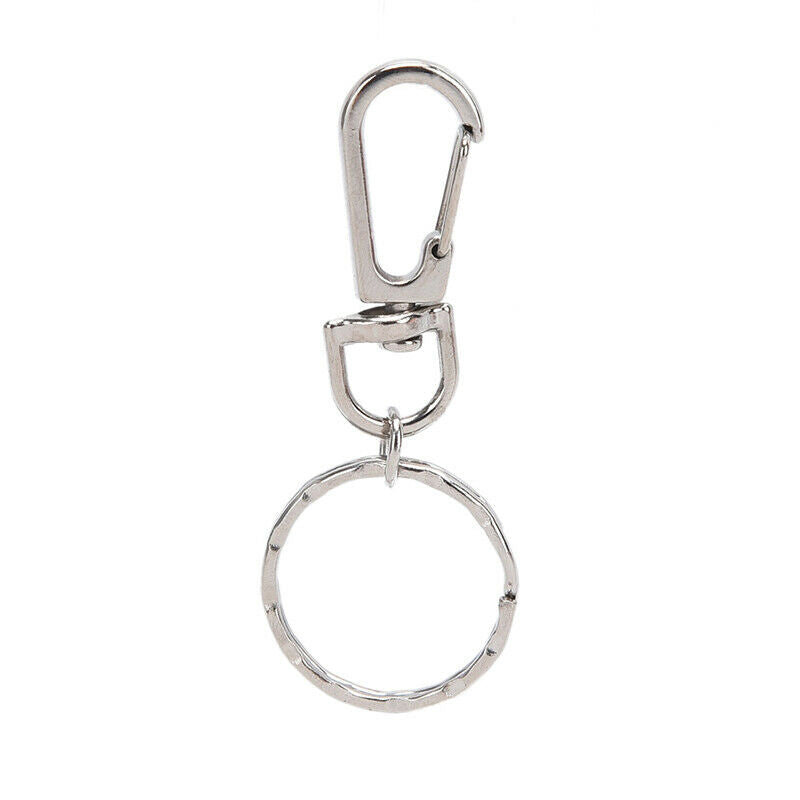 10X 25mm Keyring Ripple Lobster Clasp Keychain Short Chain Split Ring DIY F Hn