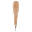 3pcs 4/5-6mm Steel Awl & Wooden Trimming polished Tool for Handmade Leather