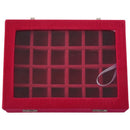 24 grid Display Box Jewelry Storage Glass Bracelet Watch pillow Buckle Rose