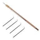 4 Pcs Ventilating Needles +1 Brasss Holder Make/Making/Repair Lace Wigs Tou B1L6
