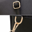 Women Messenger Handbag Shoulder Bag PU Leather Satchel Sling Bag/Black SN9F