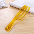 Wide Tooth Plastic Handle Hair Comb Anti-Static Hairdressing Combs (Yellow)