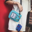 Fashion Women Mini Shoulder Bag Canvas Cartoon Robot Crossbody Bags Purse