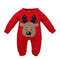 Winter Newborn Baby Thicken Fleece Cartoon Long Sleeves Romper(Red/70)