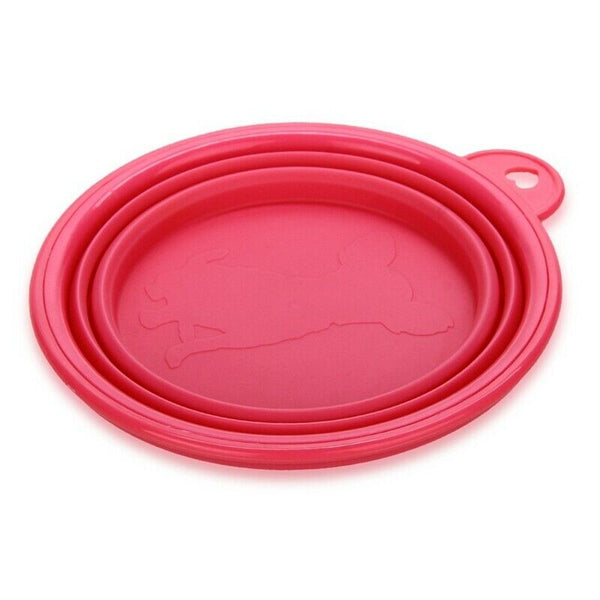 Feeder Foldable Silicone Magenta Bowl for Dog Cat Pet