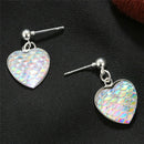 Handmade Mermaid Fish Scale Heart Earrings Trendy Woman Ear Stud Jewelry Gift FT