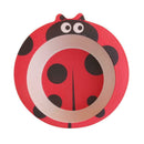Portable Baby Feeding Bowl Bamboo Fiber Kids Cartoon Animal Tableware (D) A