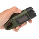 Solar Powered Hand Crank Flashlight Rechargeable LED w/ Clip Emergency Light New