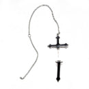 Black Cross Chain Wrap Cuff Earring Jewelry Piercing Goth Punk Rock Earring 1pcs