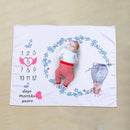 120x100cm Cartoon Baby Milestone Blanket Newborn Photography Backdrop Cloth A