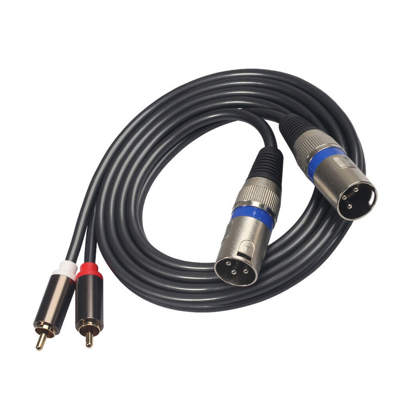 Dual RCA to Dual XLR Audio Auxiliary Stereo Y Splitter Cable (5ft)