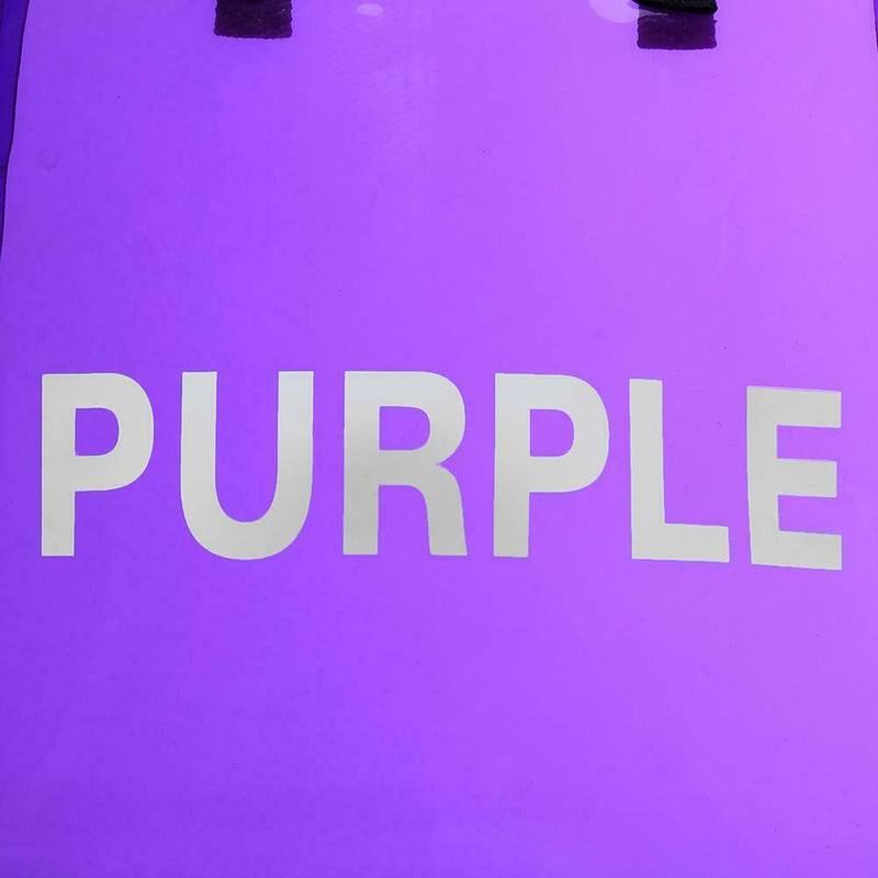 Transparent PVC Shopping Tote Women Shoulder Beach Travel Handbags (Purple)