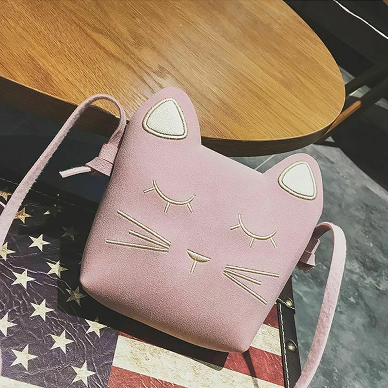 Cute Cat Girls Purse handbag Children Kid Cross-body shoulder bag Christmas L3J9