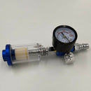 1/4 Scratch Air Pressure Regulator Gauge Spray Tool & In-Line Water Trap Fi