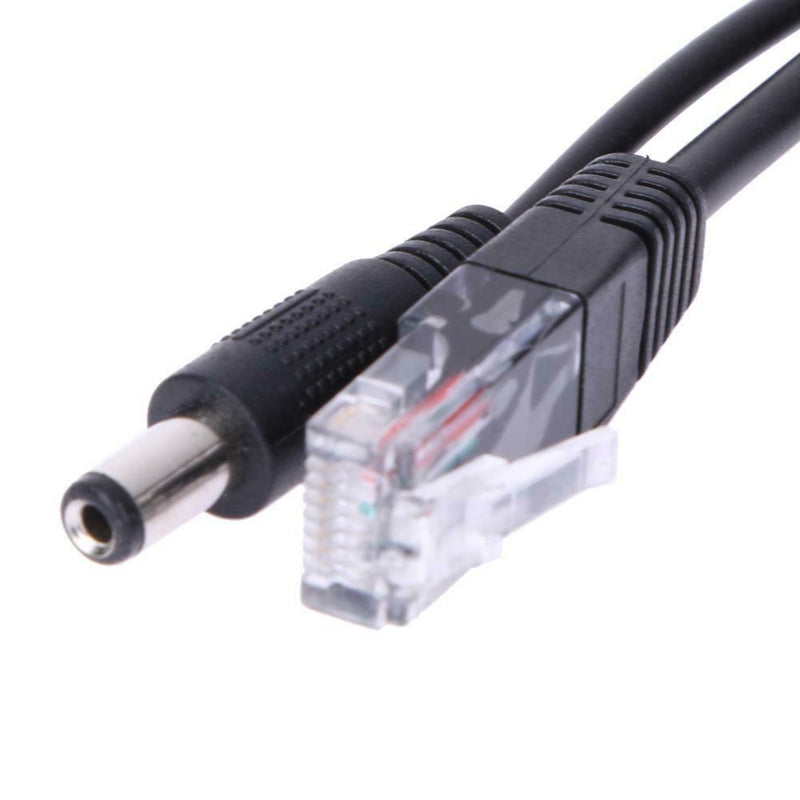 Power Over Ethernet PoE Adapter Injector + Splitter Kit PoE Cable Black