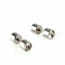 Stainless Steel Rhinestone Crystal Round Studs Earrings 0.7x0.3" E5H6