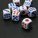 10pcs White Acrylic Round Corner Dice 6 Sided Die Portable Table Games Dice