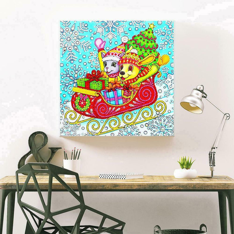 5D DIY Special Shaped Diamond Painting Sled Cross Stitch Mosaic Kits Decor
