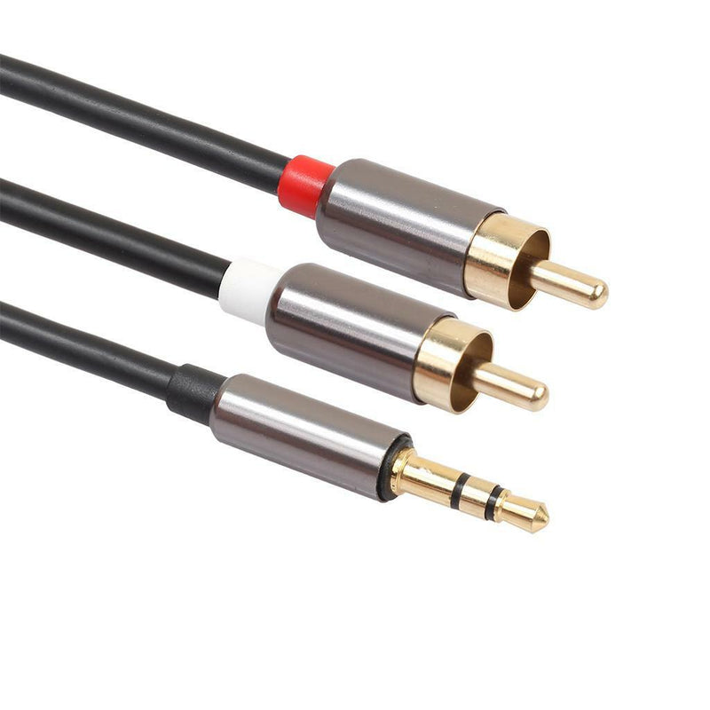 2Pack 3.5mm Stereo Male Plug to 2 RCA Dual Audio Male Adapter Speaker Cable