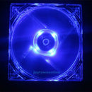 2pcs 80mm 80x25mm Fans 4 LED Blue 4pin for Computer PC Case Cooling Cooler
