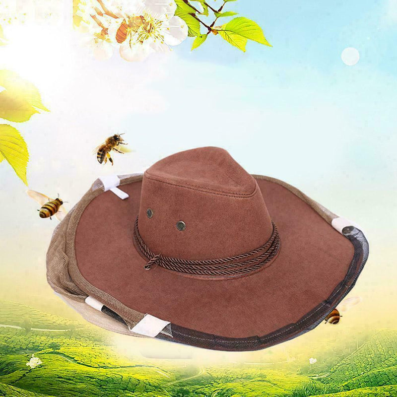 Beekeeping Beekeepers Cowboy Hat Mosquito Bee Insect Protect Head Face Net P7S4