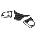 3Pcs Car Carbon Fiber Steering Wheel Button Switch Panel Cover Trim Decorat A7W6